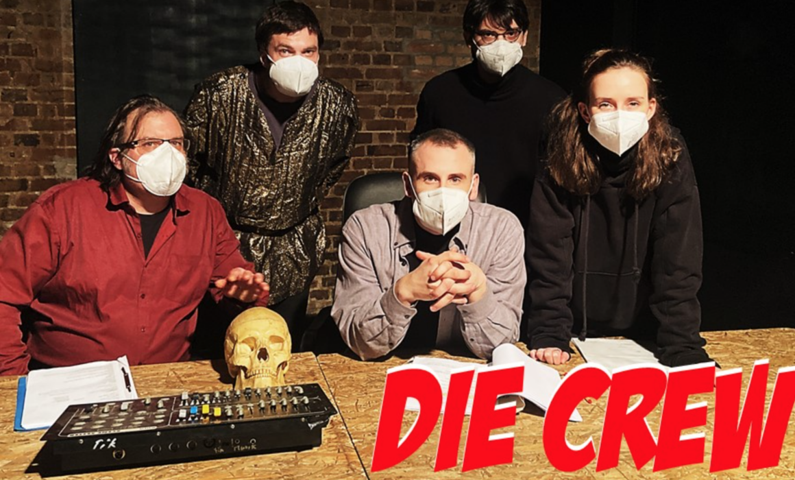 Die Crew von Hamlet zum Kotzen: v.l.n.r. Nicholas Young, Axel Körting, Patrick Rolf, Christian Korthals, Luca Zoe Renz